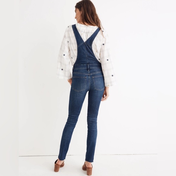 NWOT Madewell The Skinny Overalls in Elmdale Wash Side Zip Dark Blue XXS - Picture 4 of 9